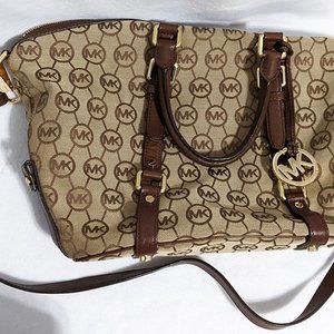 Michael Kors brown satchel bowling bag